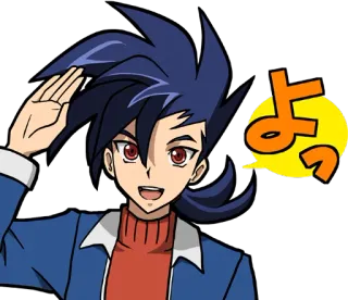 👋 よっ Аниме, Мультфильм, Привет, Японский, Персонаж telegram sticker