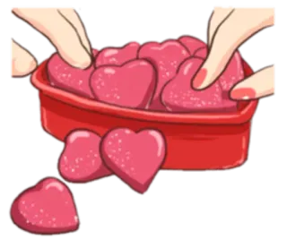 💕 corazón, amor, san valentín, caramelo, postre, dulces, caja telegram sticker