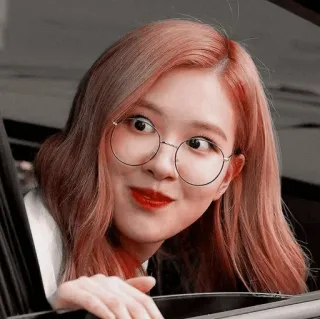 🌼 Rose Rose, K-pop, chanteuse, lunettes, rouge à lèvres rouge, Rosé, Blackpink, célébrité, femme telegram sticker