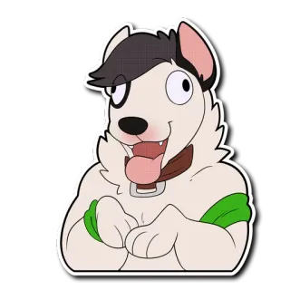 😜 dog, furry, cartoon, animal, cute, sticker telegram sticker