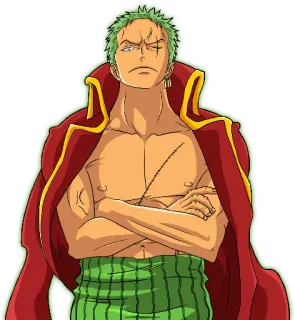😎 Zoro One Piece anime, swordsman, scar, pirate, manga telegram sticker