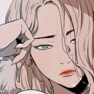 😬 Anime, Mulher, Retrato, Garota, Arte, Ilustração whatsapp sticker