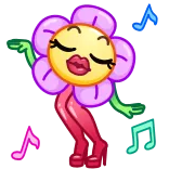 💃 bunga, musik, kartun, menari, lucu, emoji telegram sticker