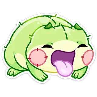 🤢 słodki, potwór, zielony, zwierzę, kreskówka telegram sticker