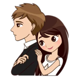 😑 casal, desenho animado, amor, relacionamento, romance telegram sticker