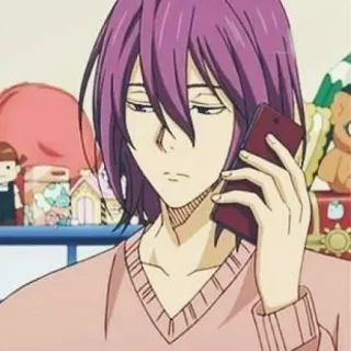 💜 Murasakibara Atsushi Kuroko's Basketball Anime, Manga, Telefono, Capelli viola, Pigro, Assonnato telegram sticker