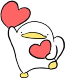 💗 kaczka, serce, kreskówka, zwierzę, słodkie, miłość, naklejka telegram sticker
