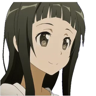 🙃 Suguha Kirigaya Sword Art Online anime, cartoon, smiling, girl, character, Suguha Kirigaya, Sword Art Online telegram sticker