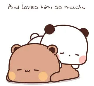 ❤️ And loves him so much. ours, mignon, amour, couple, panda telegram sticker