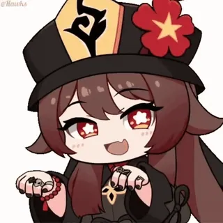 😃 Hu Tao Genshin Impact アニメ, ゲーム, 原神, 胡桃, 可愛い, ちびキャラ, キャラクター telegram sticker
