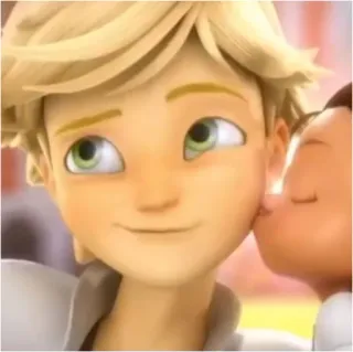 😚 Adrien Agreste Miraculous: Tales of Ladybug & Cat Noir 卡通, 亲吻, 动画, 爱, 友谊 whatsapp sticker