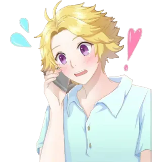 ❣️ Yoosung Anime, Personaje, Mystic Messenger, Teléfono, Kawaii telegram sticker