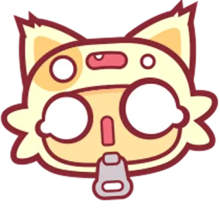 😱 Katze, Reißverschlussmund, Aufkleber, Cartoon, Tier, Kawaii telegram sticker