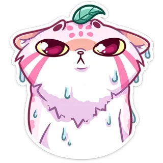 😅 kot, zwierzę, słodki, naklejka, spocony, ilustracja, kreskówka whatsapp sticker