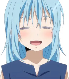 ☺️ Rimuru Tempest That Time I Got Reincarnated as a Slime Anime, Mangá, Isekai, Slime, Sorriso telegram sticker
