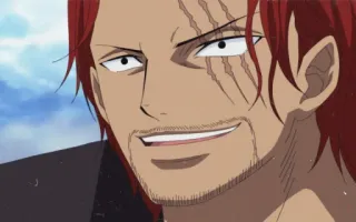 😁 Shanks One Piece Anime, Manga, Bajak laut, rambut merah, wajah bopeng telegram sticker