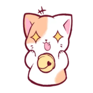 ✨ Katze, Aufkleber, niedlich, Tier, Cartoon, Glocke, kawaii whatsapp sticker