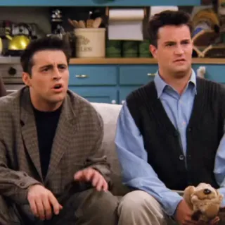 😨 Joey Tribbiani, Chandler Bing Friends série tv, friends, joey, chandler, sitcom telegram sticker