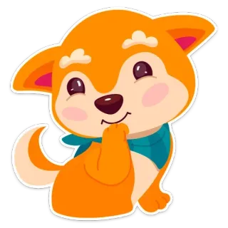 🤭 собака, щенок, милый, животное, питомец, мультфильм telegram sticker