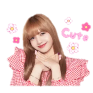 🍸 Lisa Cute fofo, lisa, rosa, flores, menina, idol whatsapp sticker