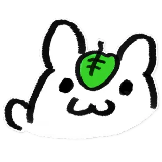🍃 животное, мультфильм, милый, кролик, яблоко, питомец, рисунок telegram sticker