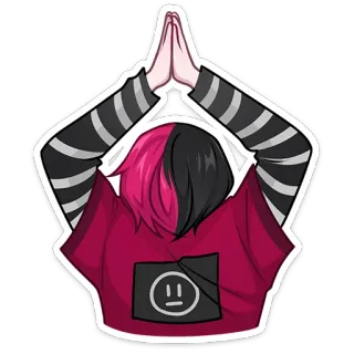 🙏 Emo, Gothic, Anime, Cartoon, Rosa, Schwarz, Zeichnung, Jugend whatsapp sticker