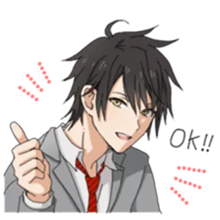 👍 anime, manga, character, happy, thumbs up telegram sticker