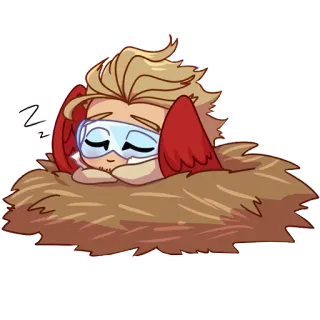 😴 Hawks My Hero Academia anime, hawks, mha, my hero academia, bird, sleepy, nest whatsapp sticker