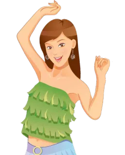 🤗 woman, dancing, cartoon, party, girl, celebration telegram sticker
