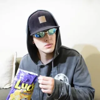 🔫 Luck man, snacks, hoodie, chips whatsapp sticker