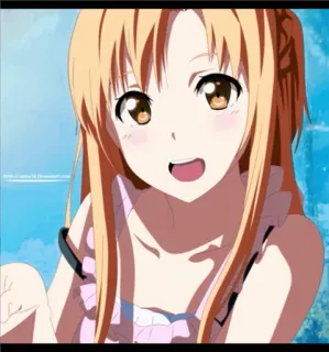 😄 Asuna Yuuki Sword Art Online anime, girl, character, sword art online, asuna whatsapp sticker
