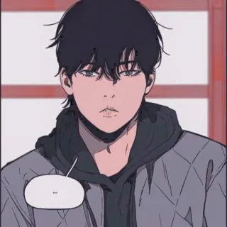 😐 ... anime, cartoon, manga, person, character telegram sticker
