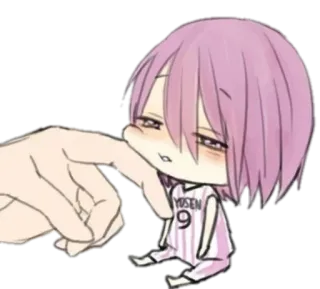 💜 Murasakibara Atsushi Kuroko's Basketball YOSEN 9 Anime, Manga, Basketball, Chibi, Kawaii, Sports telegram sticker