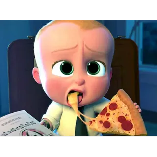 🍕 Boss Baby The Boss Baby Baby, Pizza, Cartoon, Animation, Dreamworks telegram sticker