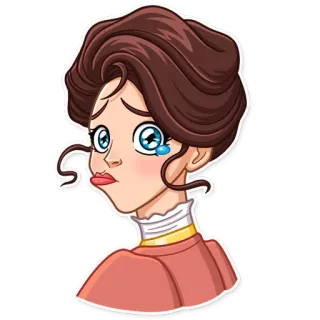 🥺 wanita, menangis, sedih, perempuan, berlinang air mata, vintage telegram sticker