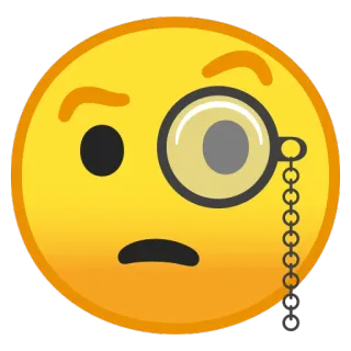 🧐 emoji, monokel, kuning, wajah, bingung, pertanyaan telegram sticker
