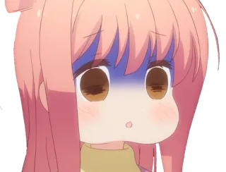 😨 anime, garota, chocada, cabelo rosa, fofa telegram sticker