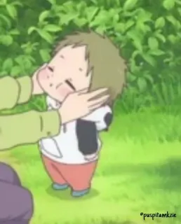 😍 Anime, Słodkie, Dziecko, Ogród, Urocze telegram sticker