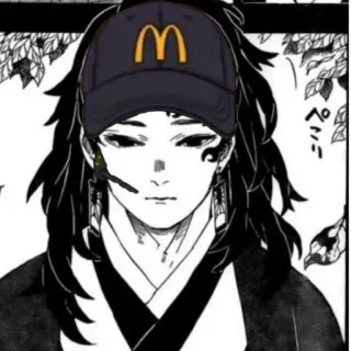 😕 ペミ Anime, Manga, Demon Slayer, Charakter, McDonalds, Hut, Digitale Kunst telegram sticker