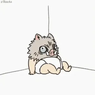 😔 Inosuke Hashibira Demon Slayer anime, demon slayer, inosuke, baby, funny, cute telegram sticker