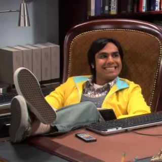 😎 Raj Koothrappali The Big Bang Theory Raj Koothrappali, The Big Bang Theory, sitcom, character, television telegram sticker