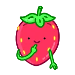 🙂 fragola, frutta, dito medio, gesto offensivo, cartone animato, carino telegram sticker