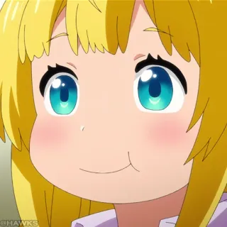 ⚔️ Anime, Cartoon, Personage, Meisje, Schattig, Blond haar, Blauwe ogen telegram sticker
