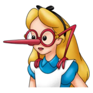 😝 Alice Alice in Wonderland 爱丽丝, 爱丽丝梦游仙境, 眼镜, 卡通, 人物 whatsapp sticker