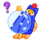 🤔 猫, クリスマスオーナメント, クエスチョンマーク, 冬, ホリデー, かわいい telegram sticker