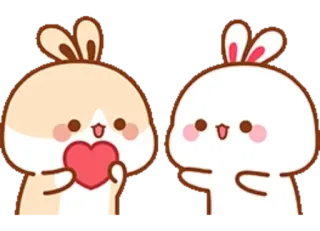 🐰 bunny, heart, kawaii, cute, love, friendship telegram sticker