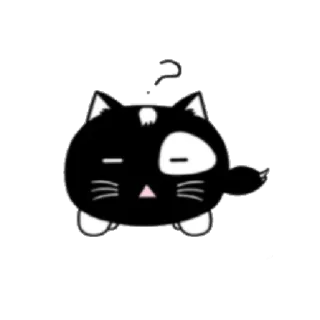 😟 gato, animal, signo de interrogación, dibujos animados, pegatina, ilustración, lindo telegram sticker