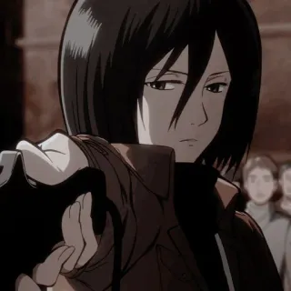 🧣 Mikasa Ackerman Attack on Titan Anime, Attaque des Titans, Mikasa Ackerman, Personnage, Fille telegram sticker