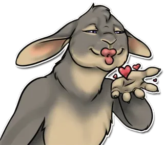 😘 furry, binatang, cinta, hati, ciuman, lucu whatsapp sticker