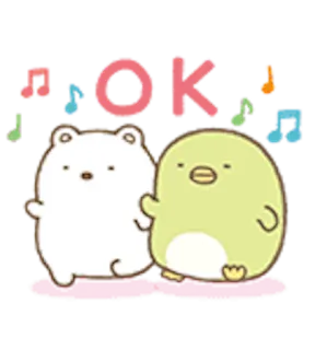 🆗 OK lucu, binatang, beruang, penguin, kawaii, animasi telegram sticker